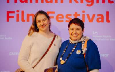 Yvonne Mevius und Leia Mevius beim Human Rights Film Festival in Berlin – von „Aktion gegen den Hunger“ in Kooperation mit „Greenpeace“